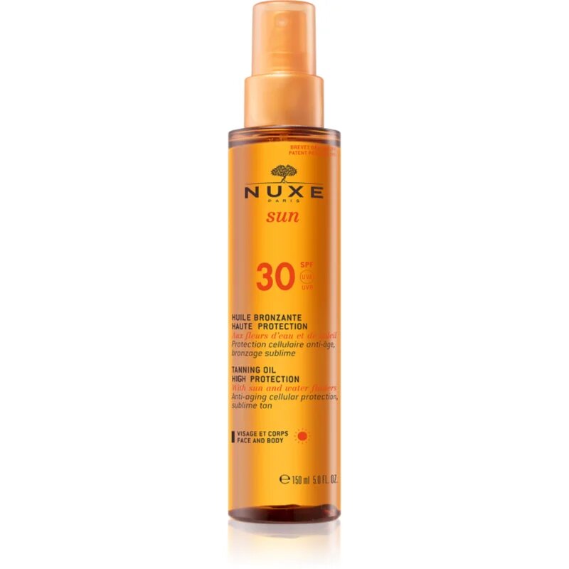 Nuxe Sun Tanning Oil High Protection olje za sončenje za telo in obraz SPF 30 150 ml