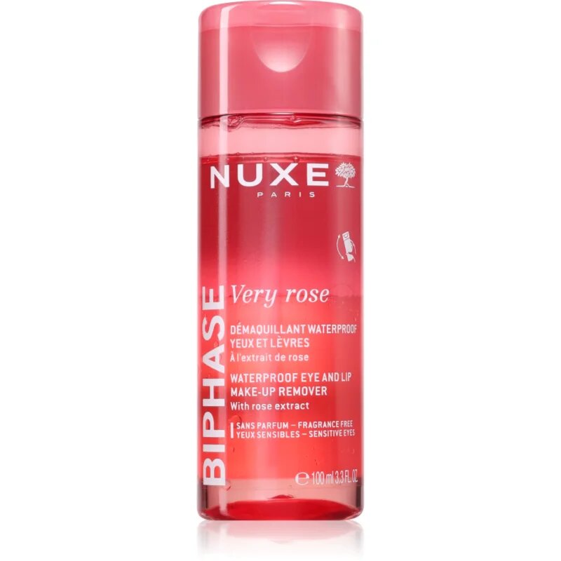 Nuxe Very Rose dvofazni odstranjevalec ličil za oči in ustnice 100 ml