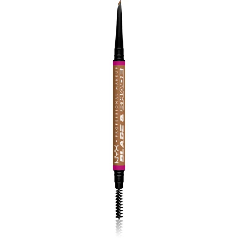 NYX Professional Makeup Blade & Shade svinčnik za obrvi s krtačko odtenek 01 Ash Blonde 0.06 g