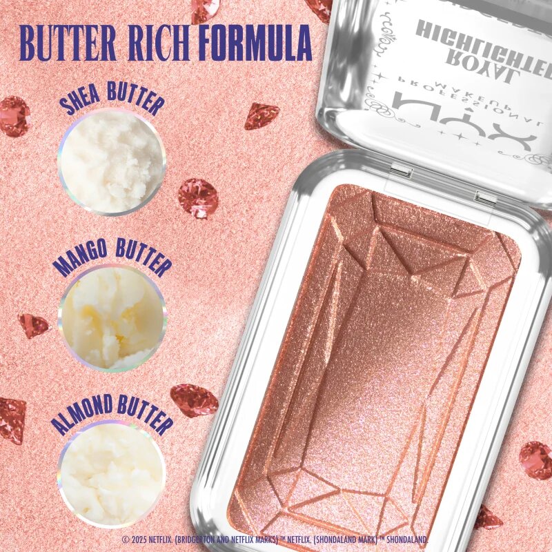 NYX Professional Makeup Bridgerton Royal Highlighter osvetljevalec odtenek 01 Iridescent Peach 5 g