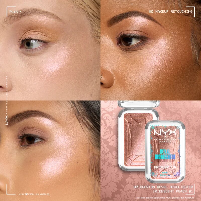 NYX Professional Makeup Bridgerton Royal Highlighter osvetljevalec odtenek 01 Iridescent Peach 5 g