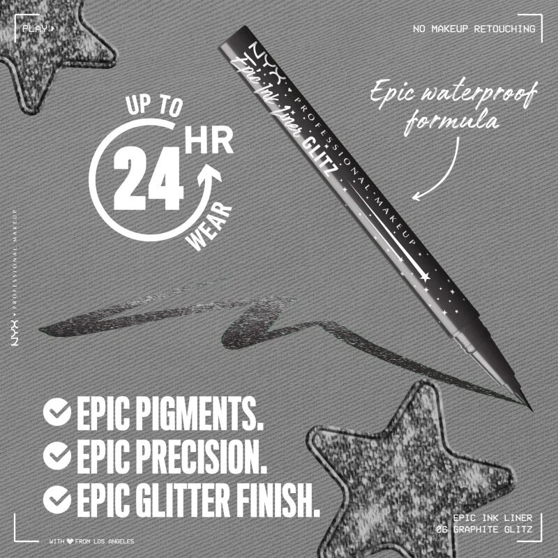 NYX Professional Makeup Epic Ink Glitz kovinski svinčnik za oči odtenek Graphite Glitz 1 ml