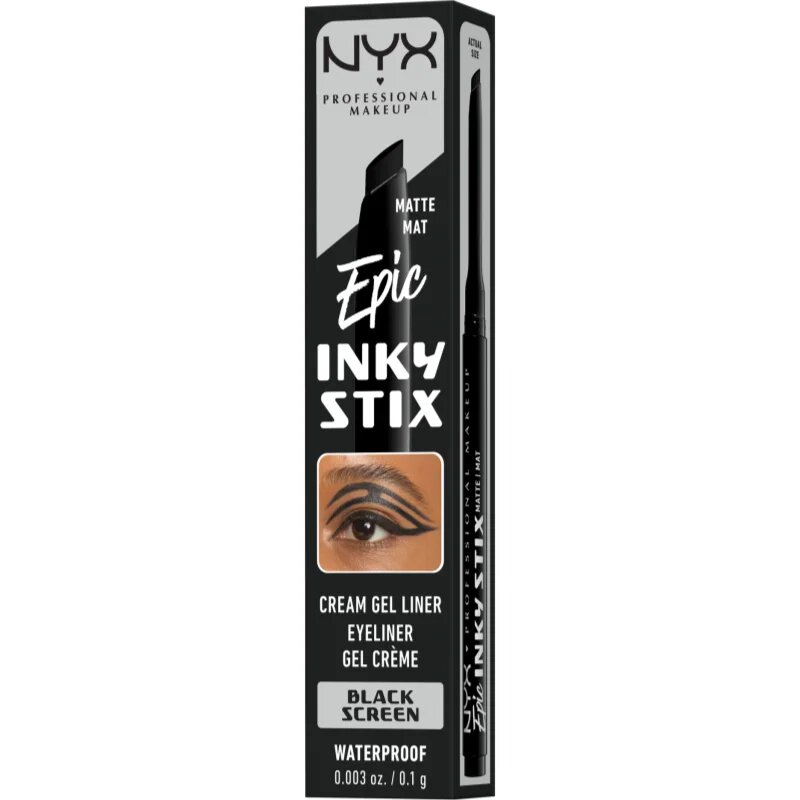 NYX Professional Makeup Epic Inky Stix gel črtalo za oči odtenek 01 Black Screen 0.1 g