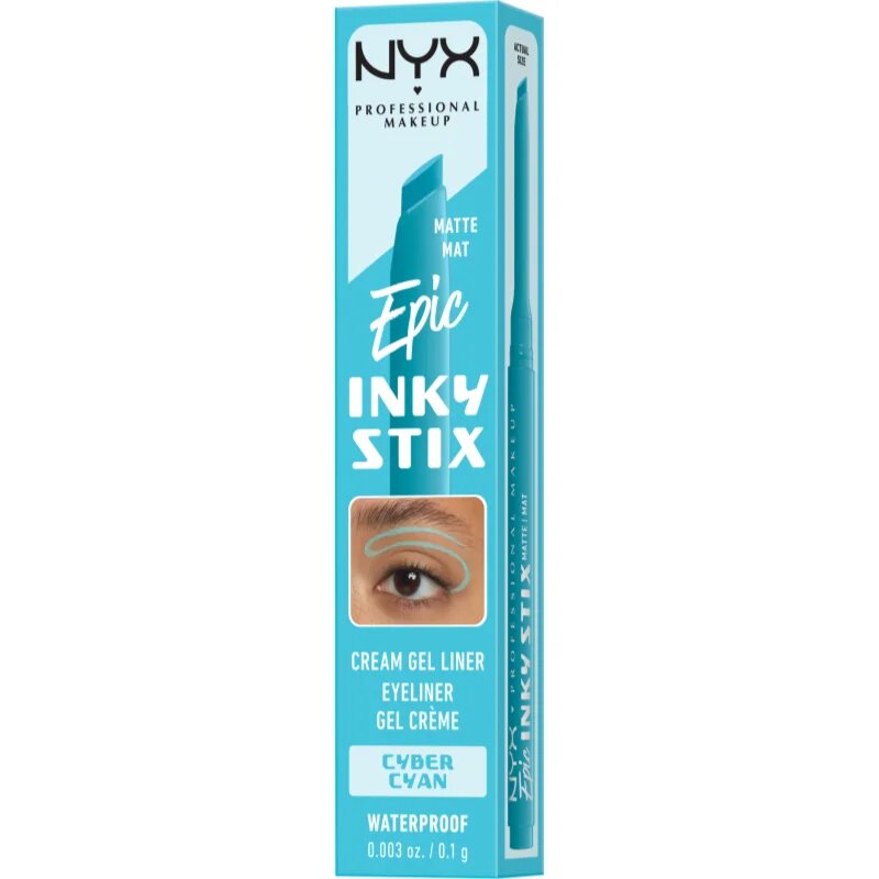 NYX Professional Makeup Epic Inky Stix gel črtalo za oči odtenek 07 Cyber Cyan 0.1 g