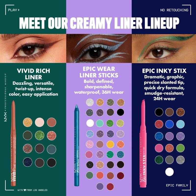 NYX Professional Makeup Epic Inky Stix gel črtalo za oči odtenek 14 Electric Emerald 0.1 g