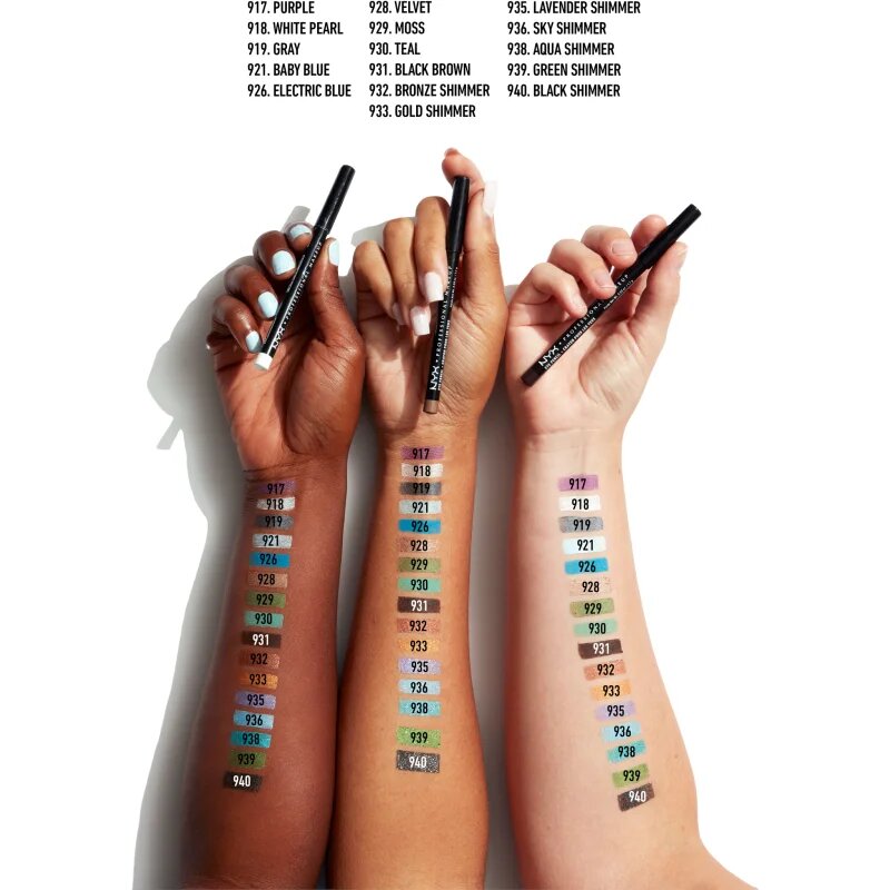 NYX Professional Makeup Eye and Eyebrow Pencil natančni svinčnik za oči odtenek 910 Satin Blue 1.2 g