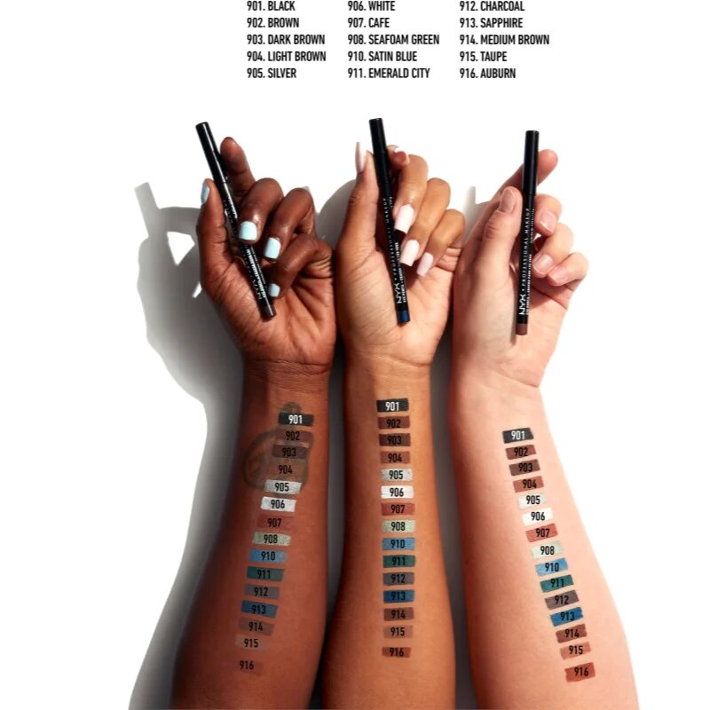 NYX Professional Makeup Eye and Eyebrow Pencil natančni svinčnik za oči odtenek 910 Satin Blue 1.2 g