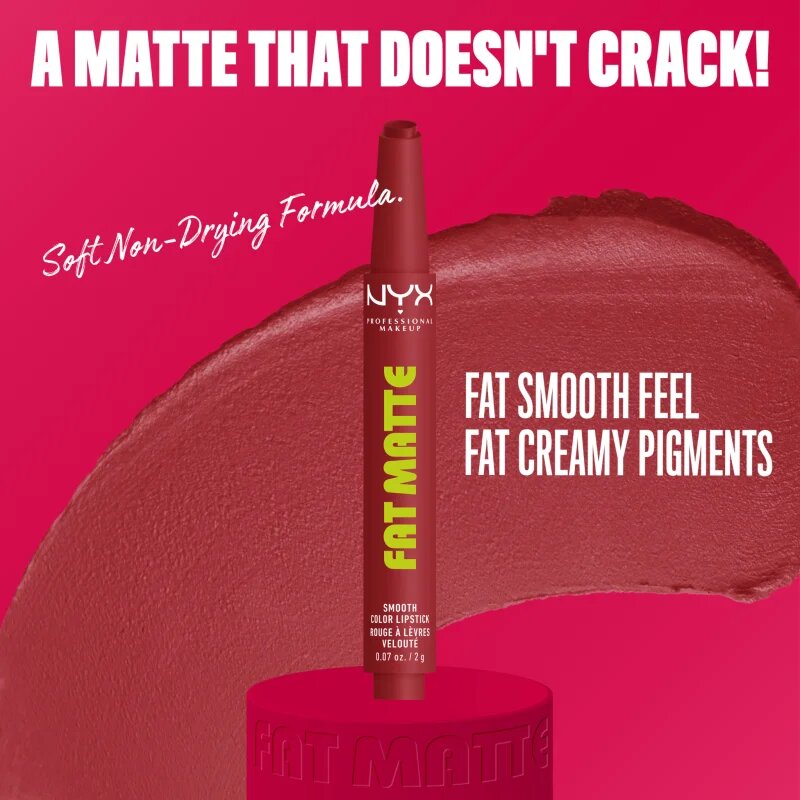 NYX Professional Makeup Fat Matte balzam za ustnice z mat učinkom Mauve Cloud 2 g
