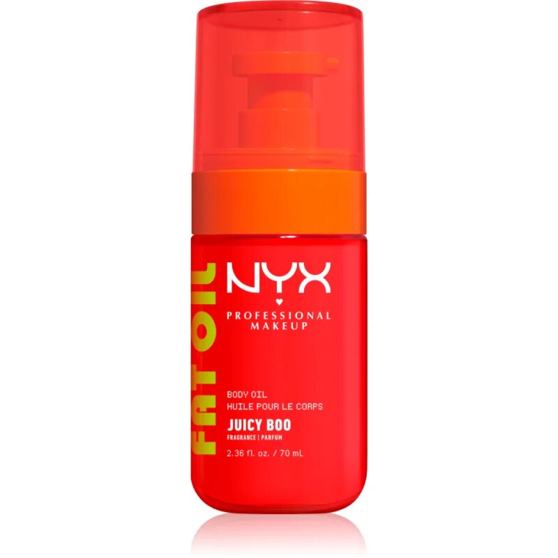 NYX Professional Makeup Fat Oil Body hranilno olje za telo ki dodaja hidracijo in sijaj z vonjem Juicy Boo 70 ml