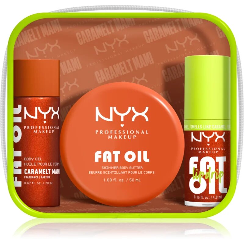 NYX Professional Makeup Fat Oil Body set za telo z vonjem Caramelt Mami 3 kos