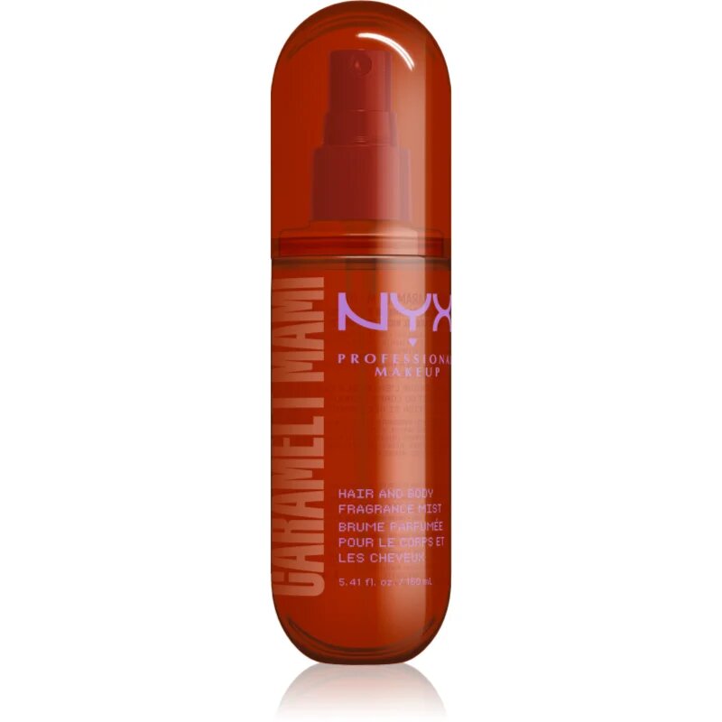 NYX Professional Makeup Fat Oil Body Spray parfumska meglica za lase in telo z vonjem Caramelt Mami 160 ml