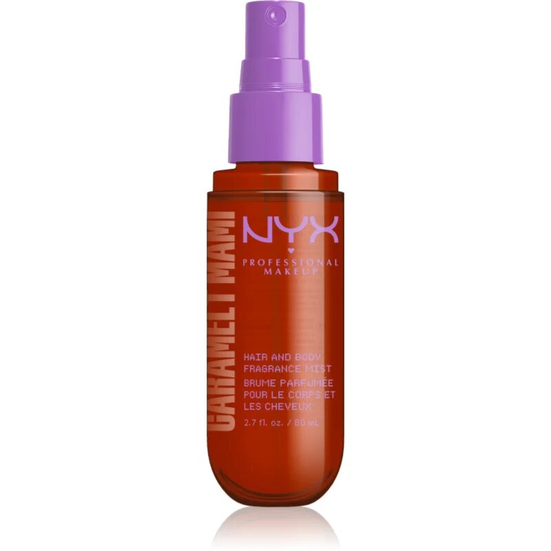 NYX Professional Makeup Fat Oil Body Spray parfumska meglica za lase in telo z vonjem Caramelt Mami 80 ml