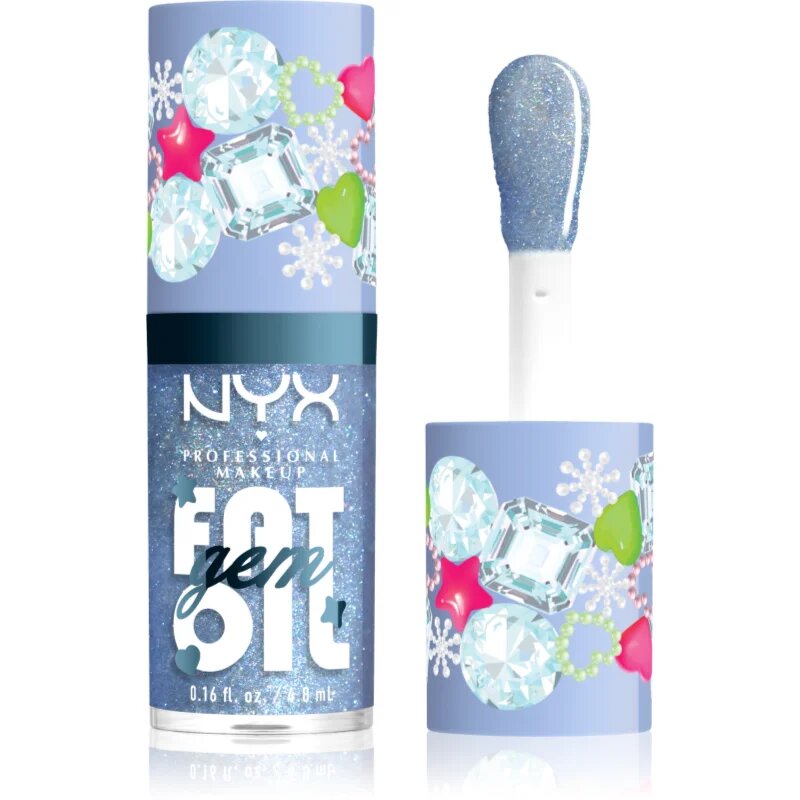 NYX Professional Makeup Fat Oil Gem Xmas olje za ustnice odtenek Silver Bling 4.8 ml