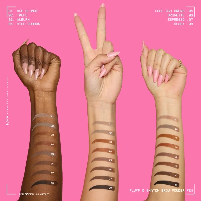 NYX Professional Makeup Fluff & Snatch svinčnik za obrvi s pudrastim učinkom odtenek Cool Ash Brown 1 g