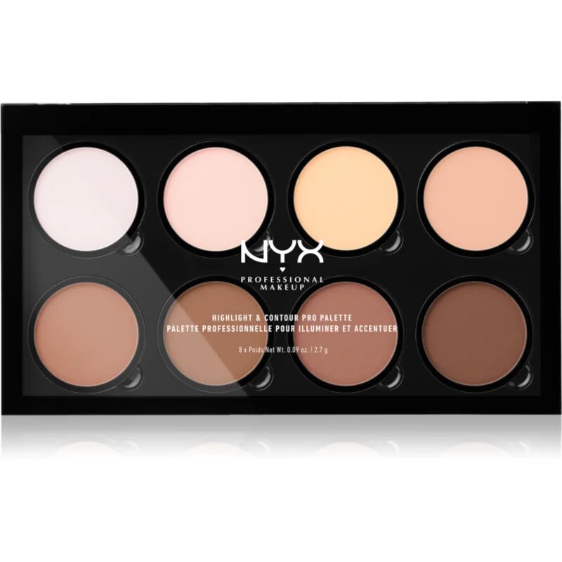 NYX Professional Makeup Highlight & Contour PRO paleta za konture obraza 8x27 g