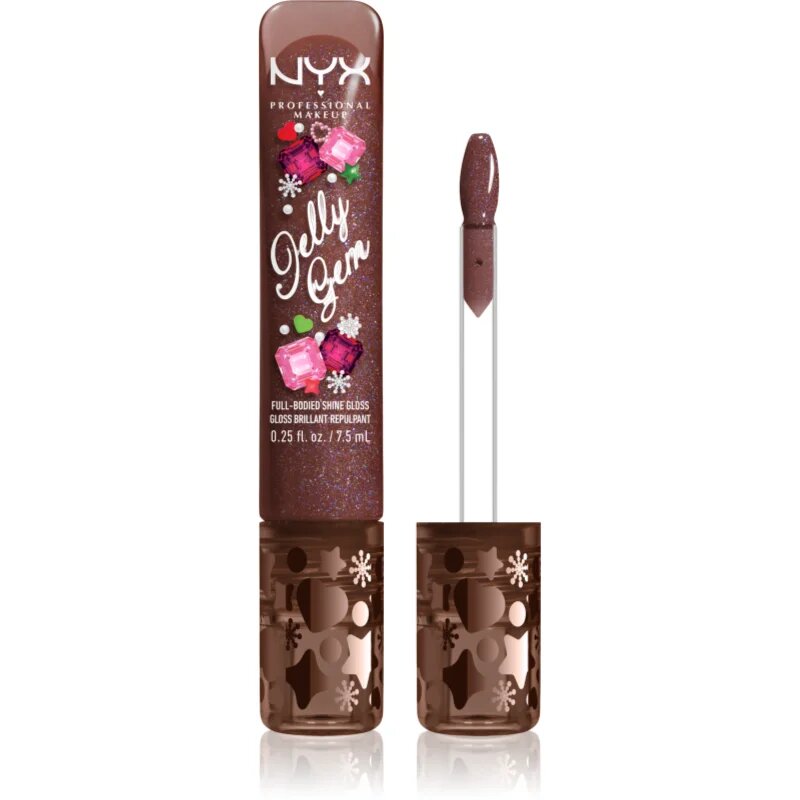 NYX Professional Makeup Jelly Gem Lipgloss XMAS sijaj za ustnice odtenek 01 Cocoa Sparkle 7.5 ml