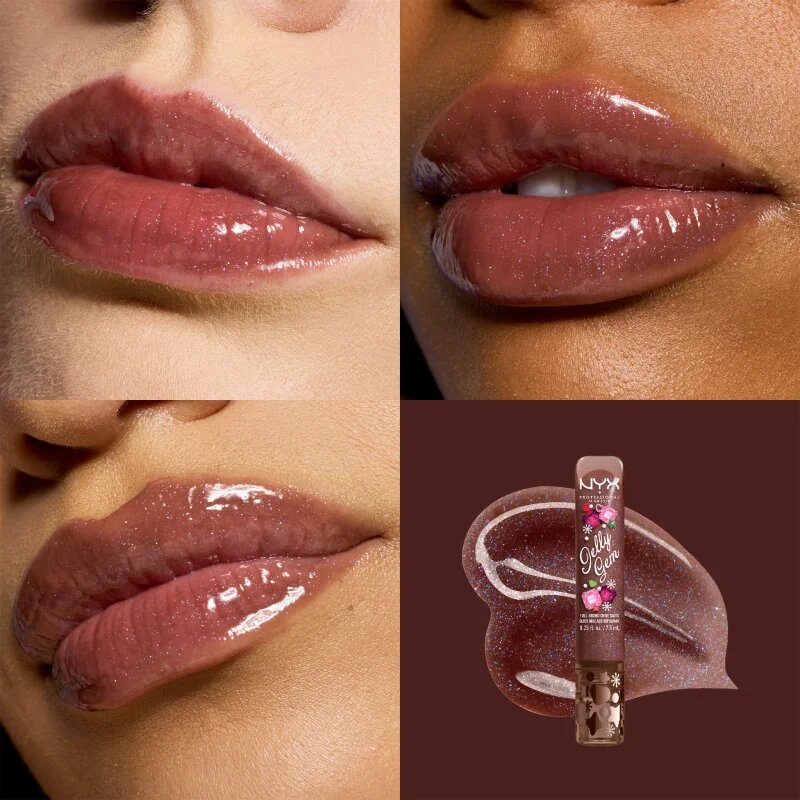 NYX Professional Makeup Jelly Gem Lipgloss XMAS sijaj za ustnice odtenek 01 Cocoa Sparkle 7.5 ml