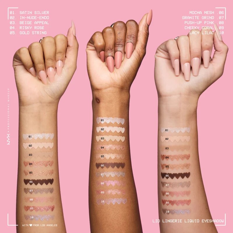 NYX Professional Makeup Lid Lingerie kremasto senčila za oči odtenek 08 Push-Up Pink 6 ml
