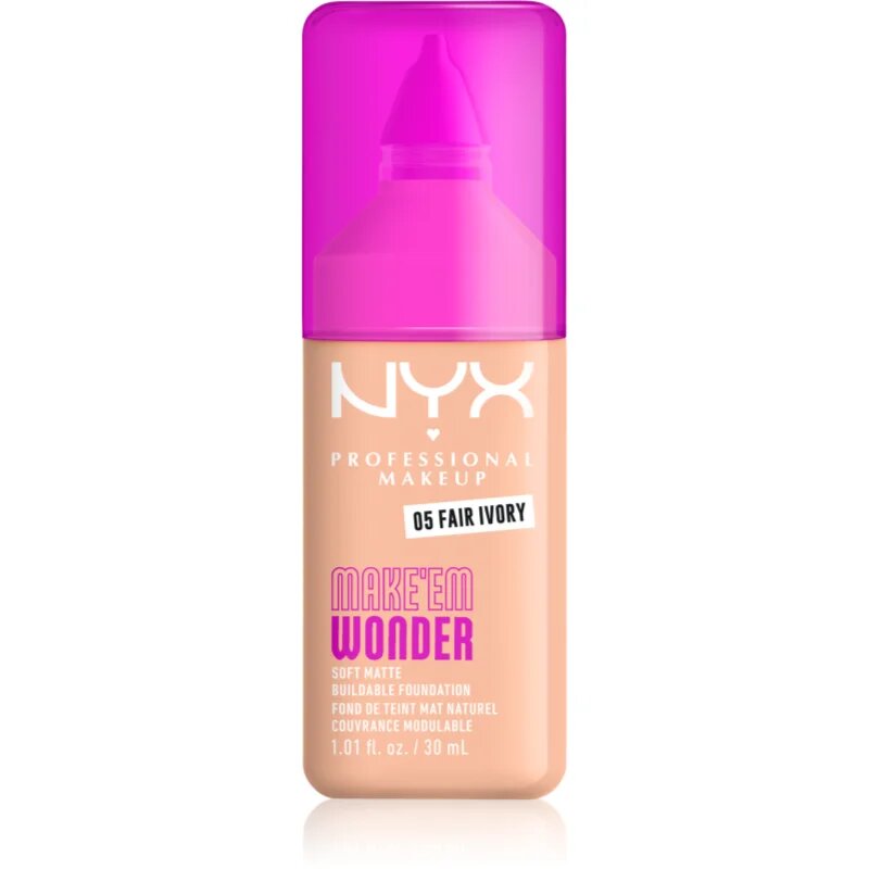 NYX Professional Makeup Make ‘Em Wonder lahka matirajoča podlaga odtenek 05 Fair Ivory 30 ml