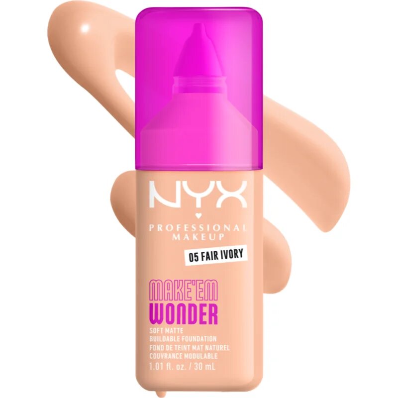 NYX Professional Makeup Make ‘Em Wonder lahka matirajoča podlaga odtenek 05 Fair Ivory 30 ml