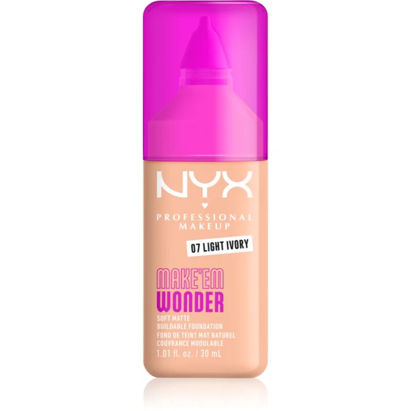 NYX Professional Makeup Make ‘Em Wonder lahka matirajoča podlaga odtenek 07 Light Ivory 30 ml