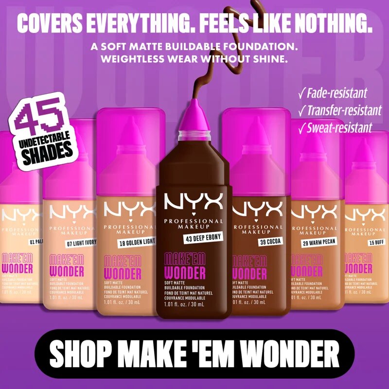 NYX Professional Makeup Make ‘Em Wonder lahka matirajoča podlaga odtenek 14 True Beige 30 ml