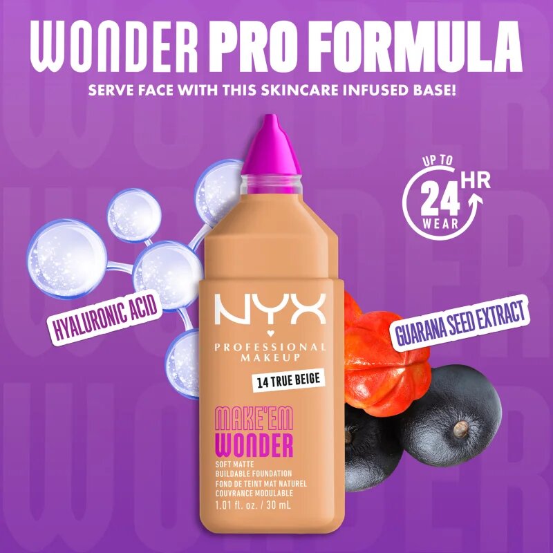 NYX Professional Makeup Make ‘Em Wonder lahka matirajoča podlaga odtenek 14 True Beige 30 ml