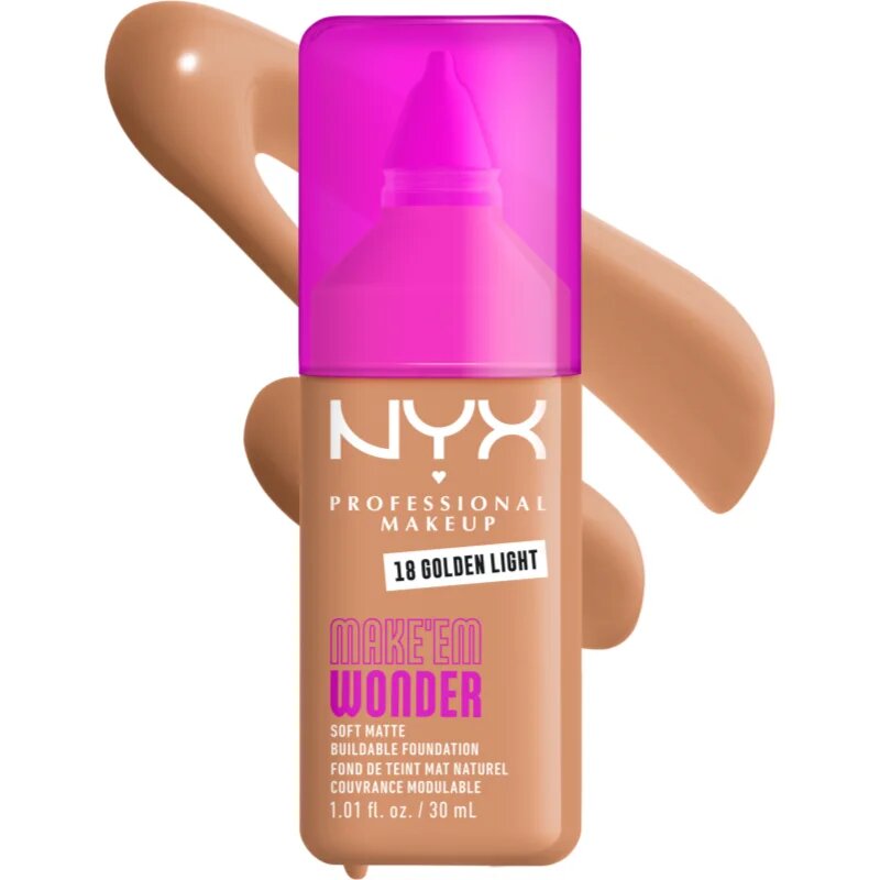 NYX Professional Makeup Make ‘Em Wonder lahka matirajoča podlaga odtenek 18 Golden Light 30 ml