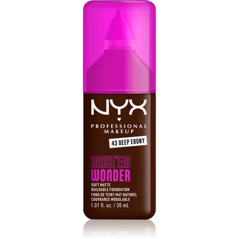 NYX Professional Makeup Make ‘Em Wonder lahka matirajoča podlaga odtenek 43 Deep Ebony 30 ml