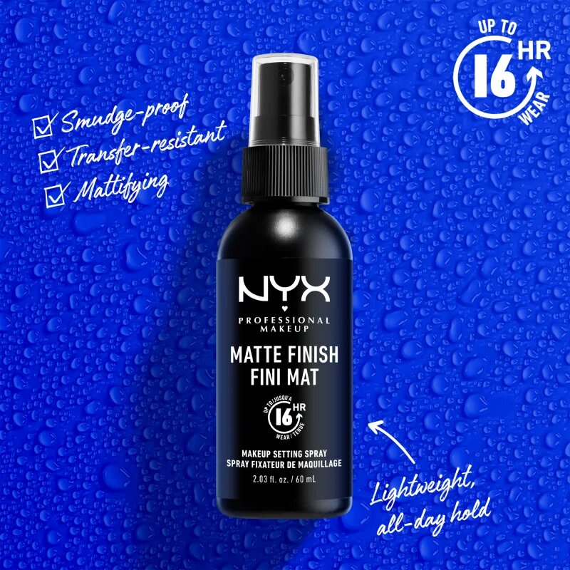 NYX Professional Makeup Makeup Setting Spray Matte pršilo za fiksiranje 180 ml