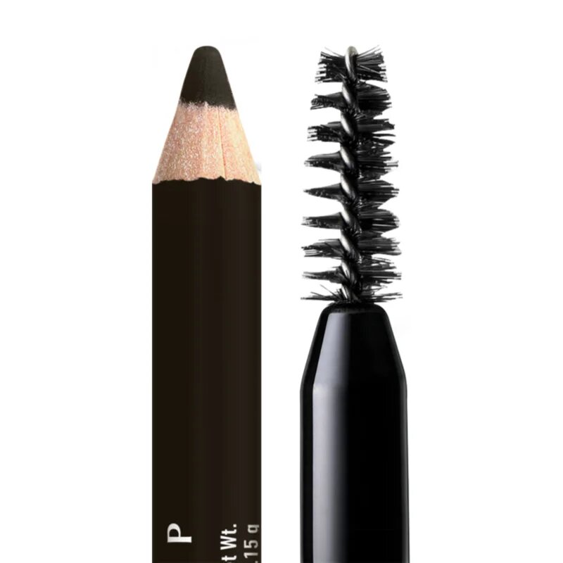 NYX Professional Makeup Powder Louder svinčnik za obrvi s krtačko odtenek Black 1 kos