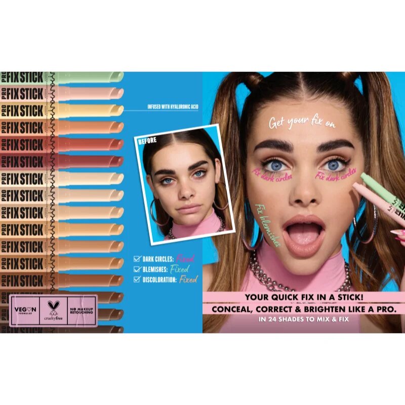 NYX Professional Makeup Pro Fix Stick korektor za poenotenje tona kože odtenek 03 Alabaster 16 g
