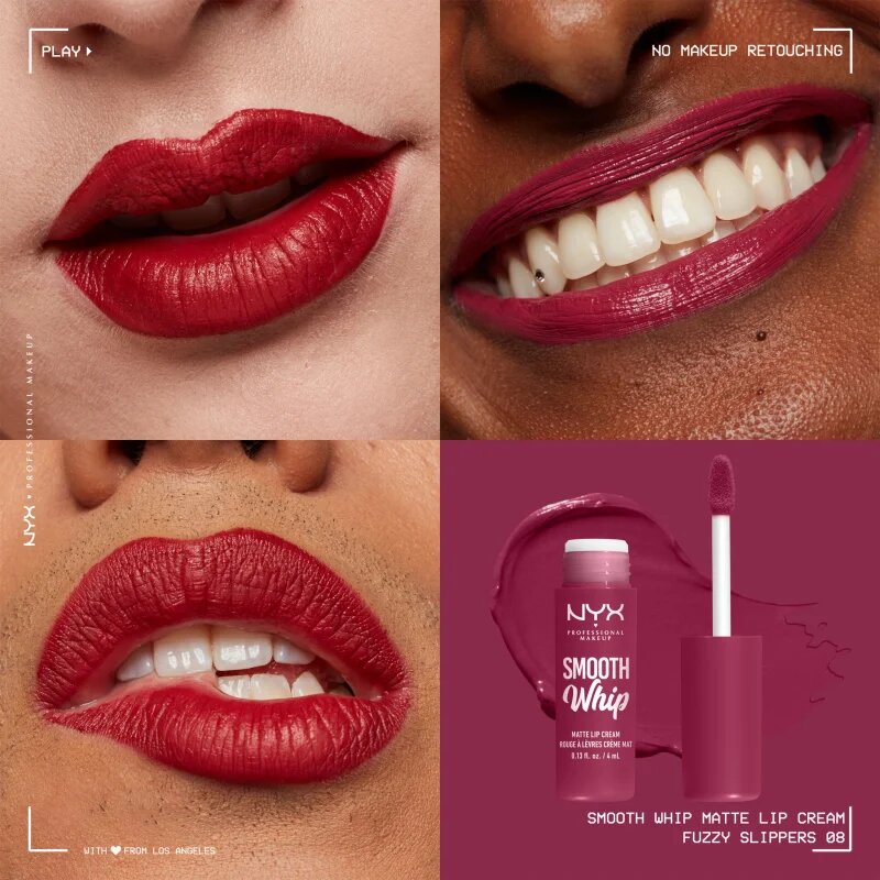 NYX Professional Makeup Smooth Whip Matte Lip Cream žametna šminka z gladilnim učinkom odtenek 08 Fuzzy Slippers 4 ml