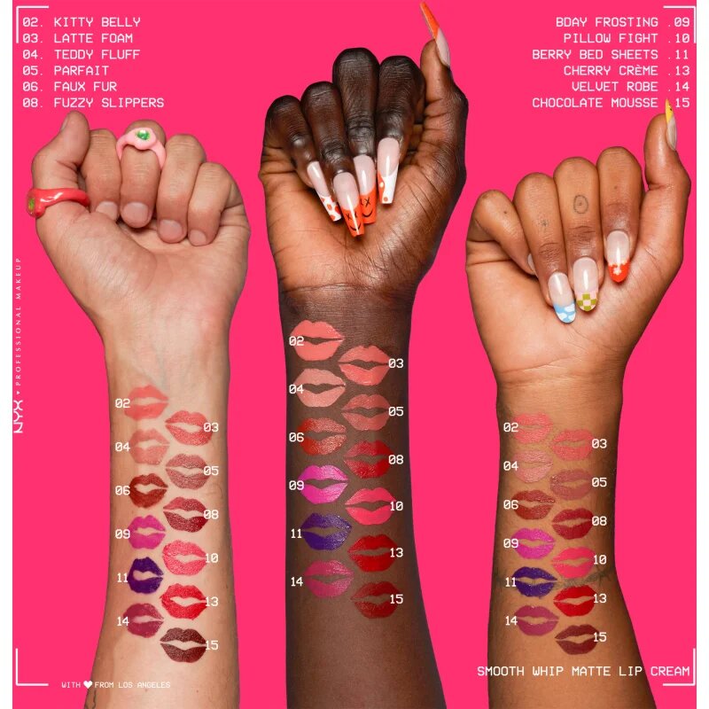 NYX Professional Makeup Smooth Whip Matte Lip Cream žametna šminka z gladilnim učinkom odtenek 08 Fuzzy Slippers 4 ml