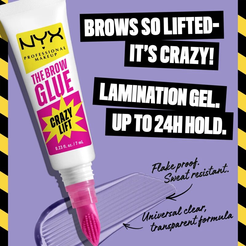 NYX Professional Makeup The Brow Glue Crazy Lift dolgoobstojni gel za obrvi 7 ml