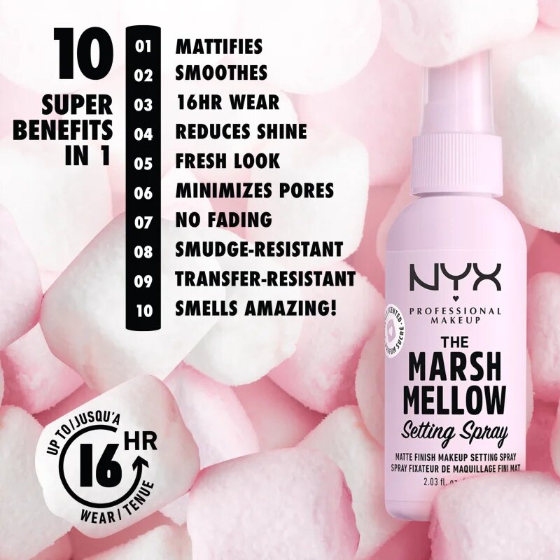 NYX Professional Makeup The Marshmellow Setting Spray pršilo za fiksiranje make-upa 60 ml