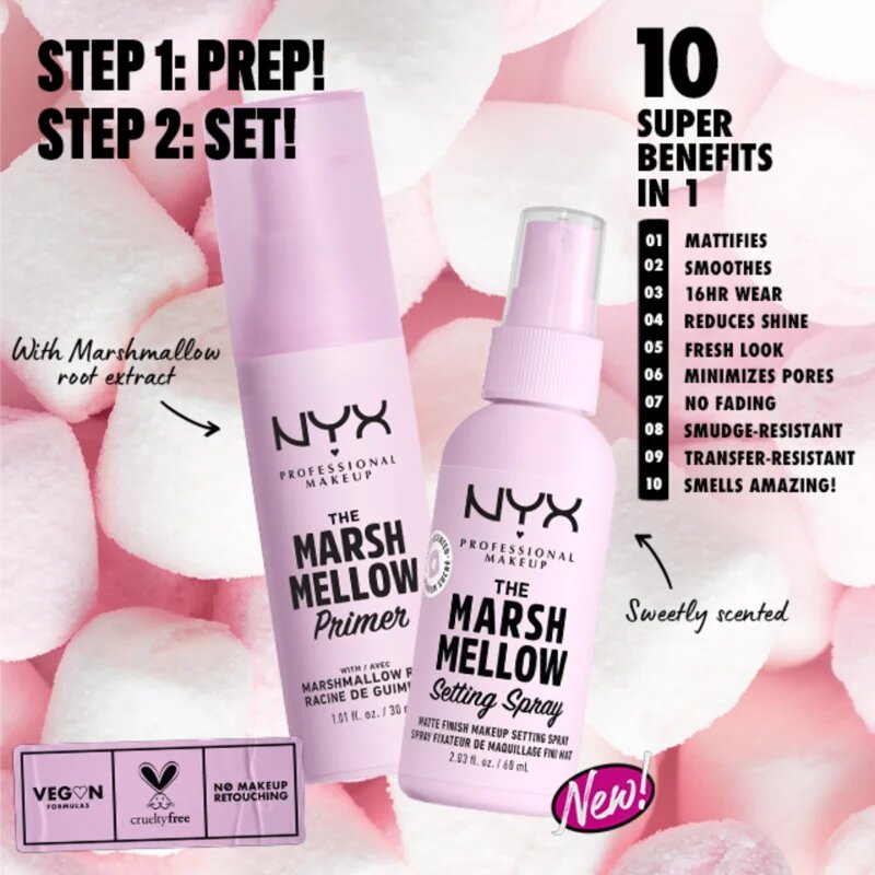 NYX Professional Makeup The Marshmellow Setting Spray pršilo za fiksiranje make-upa 60 ml