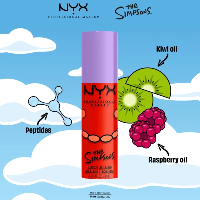 NYX Professional Makeup The Simpsons Fat Cheeks tekoče rdečilo odtenek Snarky Scarlet 8 ml