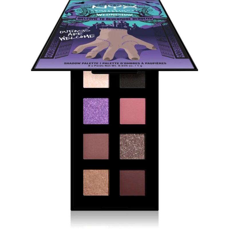NYX Professional Makeup Wednesday The Nevermore Academy Palette paleta senčil za oči 8 barv 8x1 g