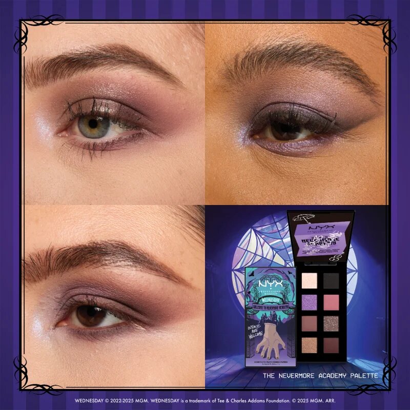 NYX Professional Makeup Wednesday The Nevermore Academy Palette paleta senčil za oči 8 barv 8x1 g