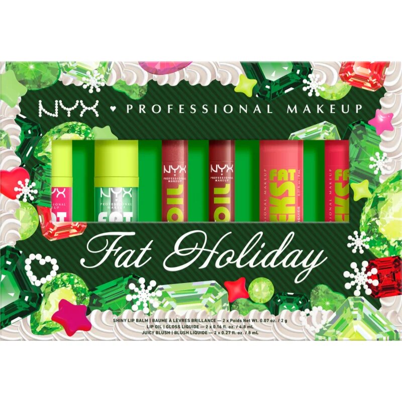 NYX Professional Makeup Xmas Fat Holiday darilni set za ustnice 6 kos