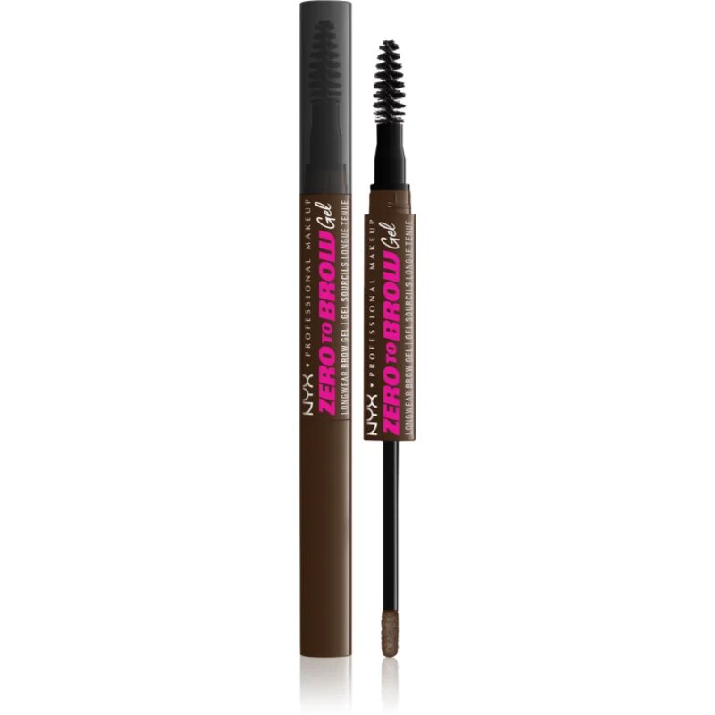 NYX Professional Makeup Zero To Brow Gel gel za obrvi z aplikatorjem odtenek 07 Espresso 2 ml