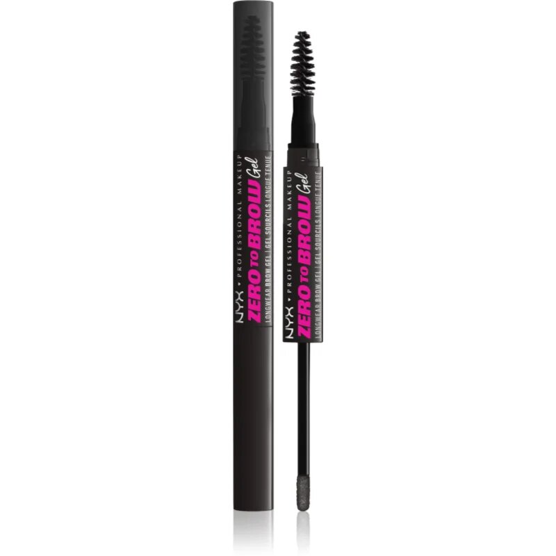 NYX Professional Makeup Zero To Brow Gel gel za obrvi z aplikatorjem odtenek 08 Black 2 ml