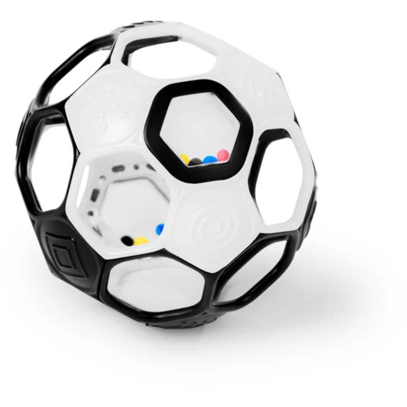 Oball Rattle Goals™ senzorična žogica Black & White 0m+ 1 kos