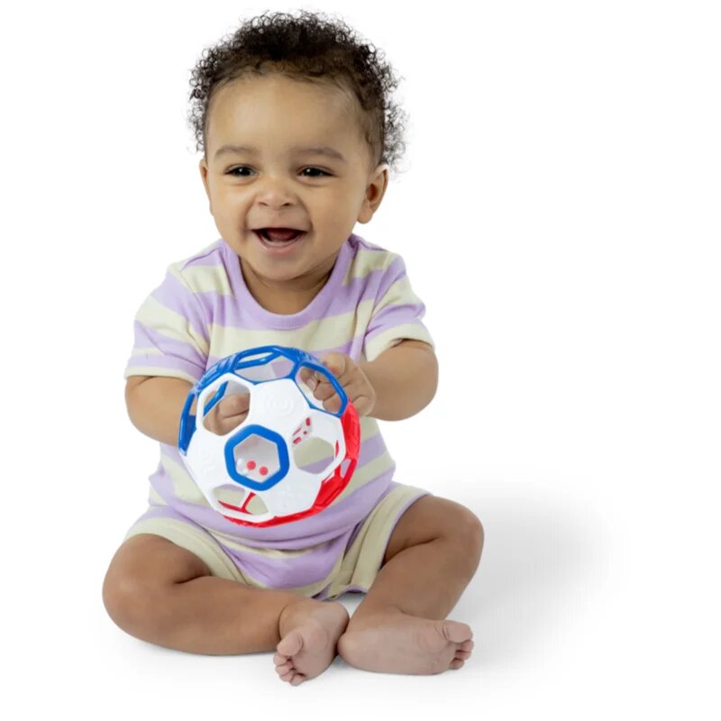 Oball Rattle Goals™ senzorična žogica Red White & Blue 0m+ 1 kos