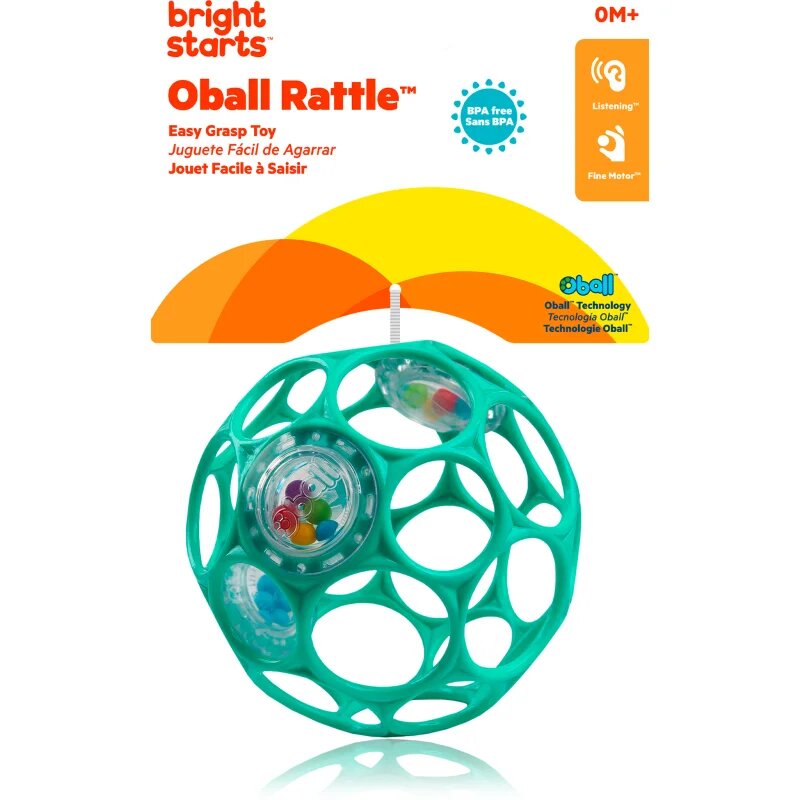 Oball Rattle ropotuljica 0 m+ Dark turquoise 1 kos