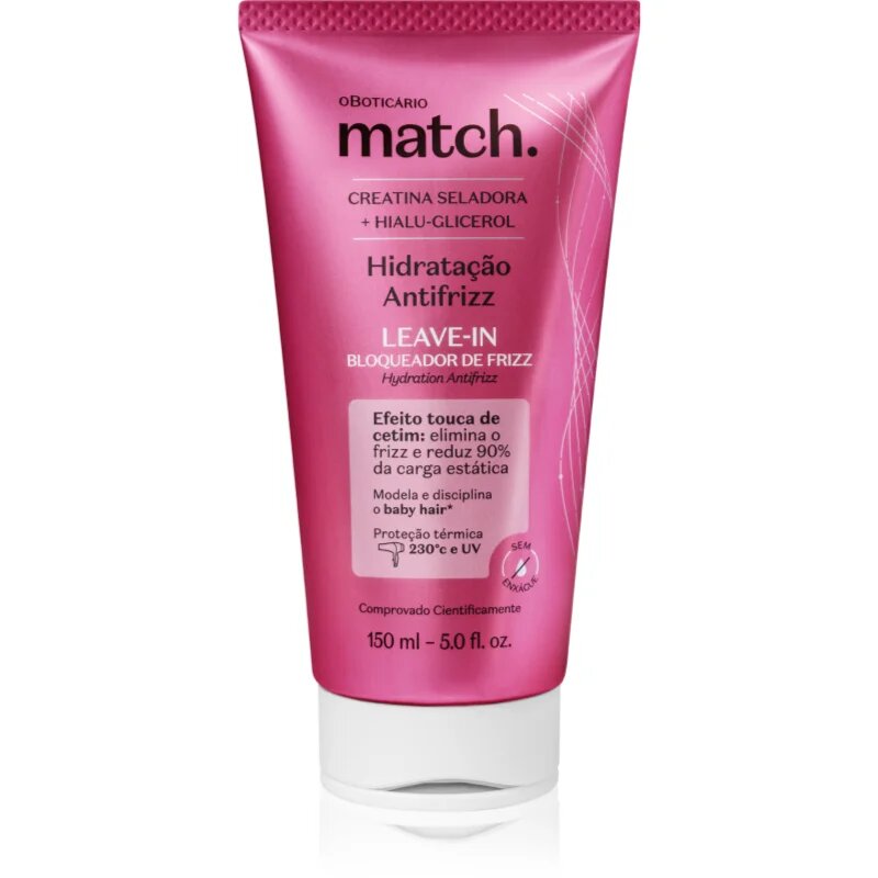 oBoticário Match. Anti-Frizz balzam brez spiranja z vlažilnim učinkom 150 ml