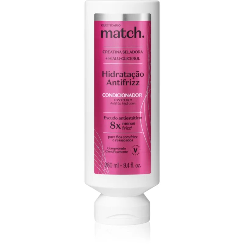 oBoticário Match. Anti-Frizz vlažilni balzam proti krepastim lasem 280 ml