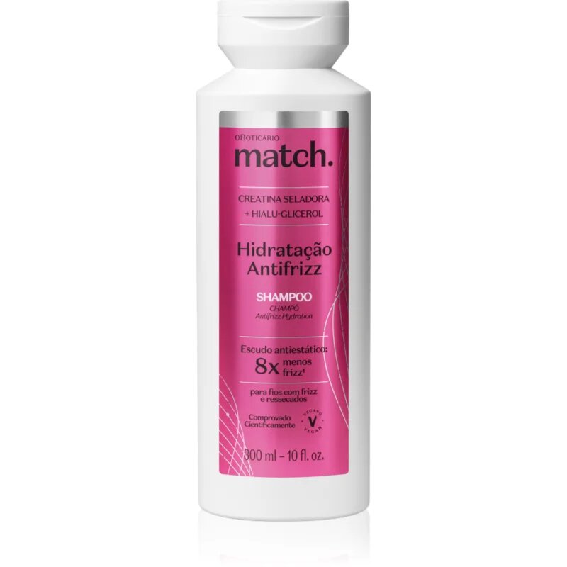 oBoticário Match. Anti-Frizz vlažilni šampon proti krepastim lasem 300 ml