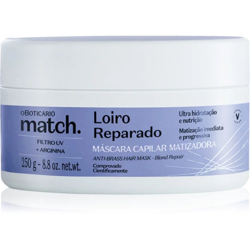 oBoticário Match. Blonde Repair regeneracijska maska za blond lase 250 g